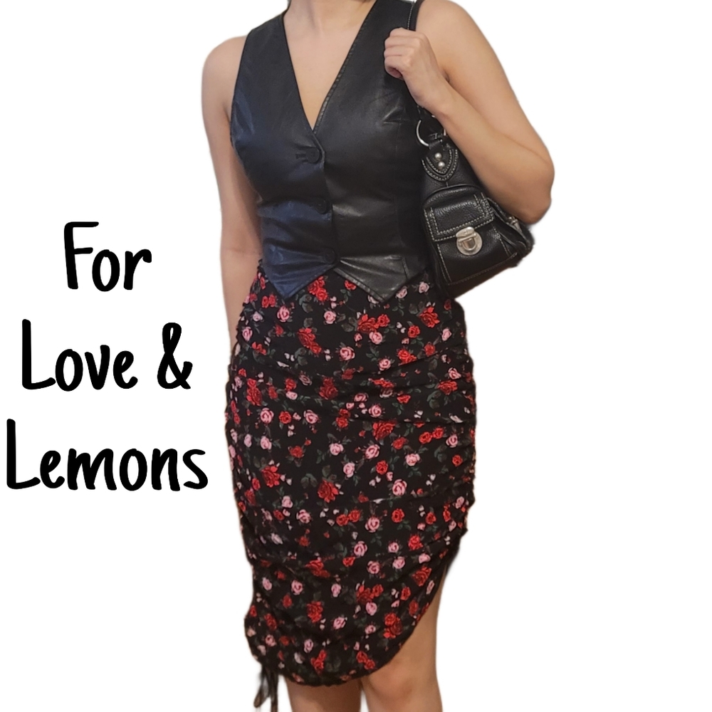 For Love & Lemons Drawstring Molly Midi Skirt